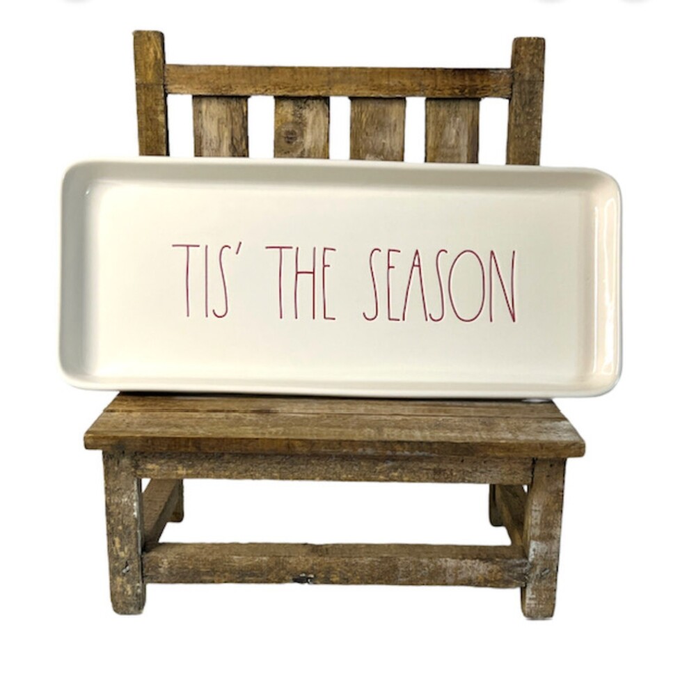 Rae Dunn 'TIS THE SEASON' Christmas Bath Tray Multipurpose New in Box Red LL